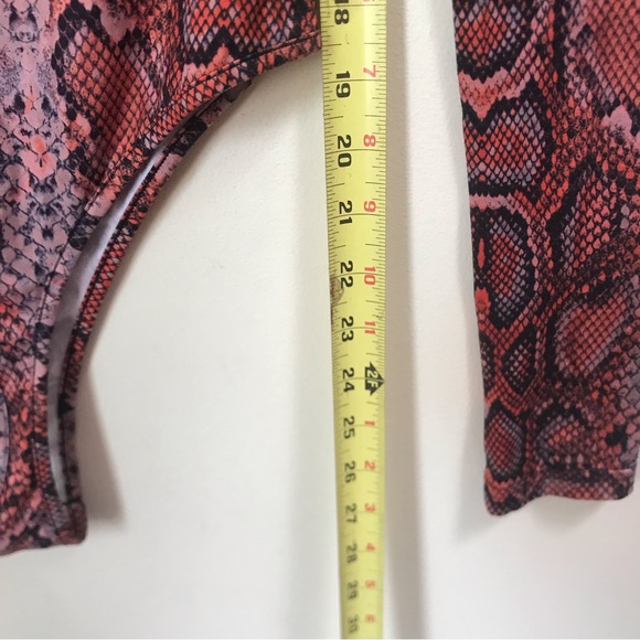 I.AM.GIA.NEW Bodysuit Snake Print Mock Neck Stretch Long Sleeve High Leg Animal - Picture 15 of 15